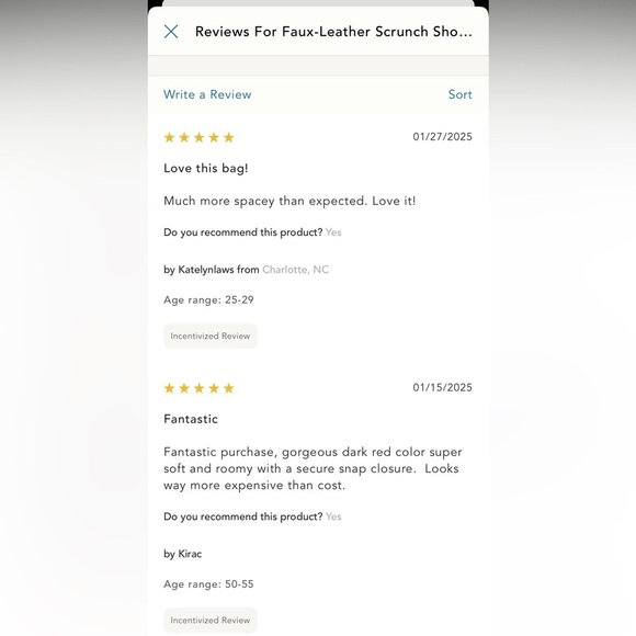 NWT new Anthropologie faux leather scrunch shoulder bag drawstring red - Picture 6 of 17